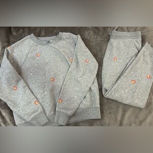Old Navy Gray Sweatshirt and Joggers Set with Rainbow Accents